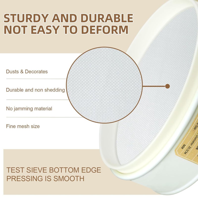 LVDALAB PVC Nylon Lab Sieve 40 Mesh(0.45mm), 7.9Inch(20cm) Diameter Sample Sifter Strainer for Industrial Lab Home - Image 3